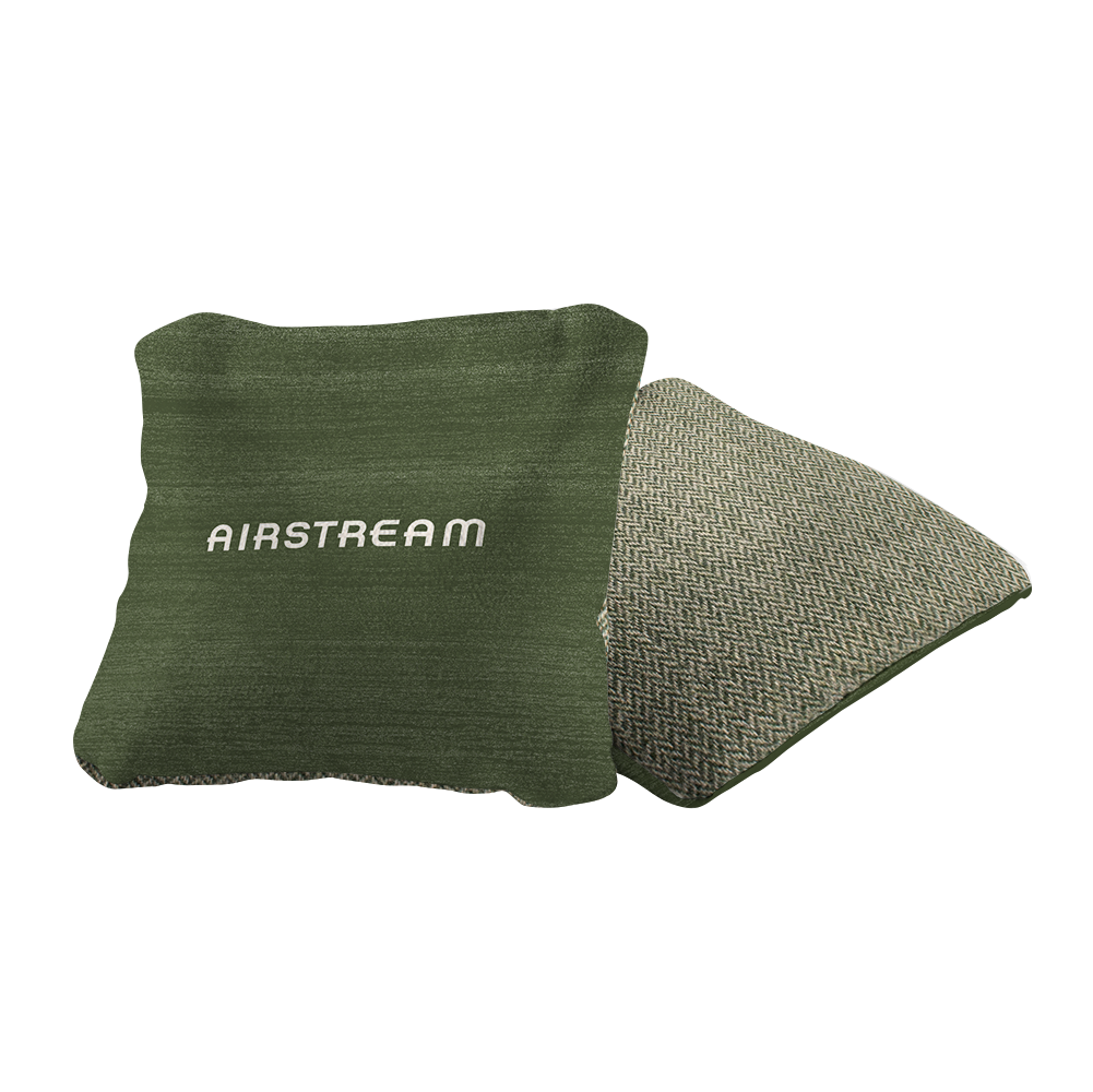 Airstream Vintage Logo Green Synergy Soft Cornhole Bags