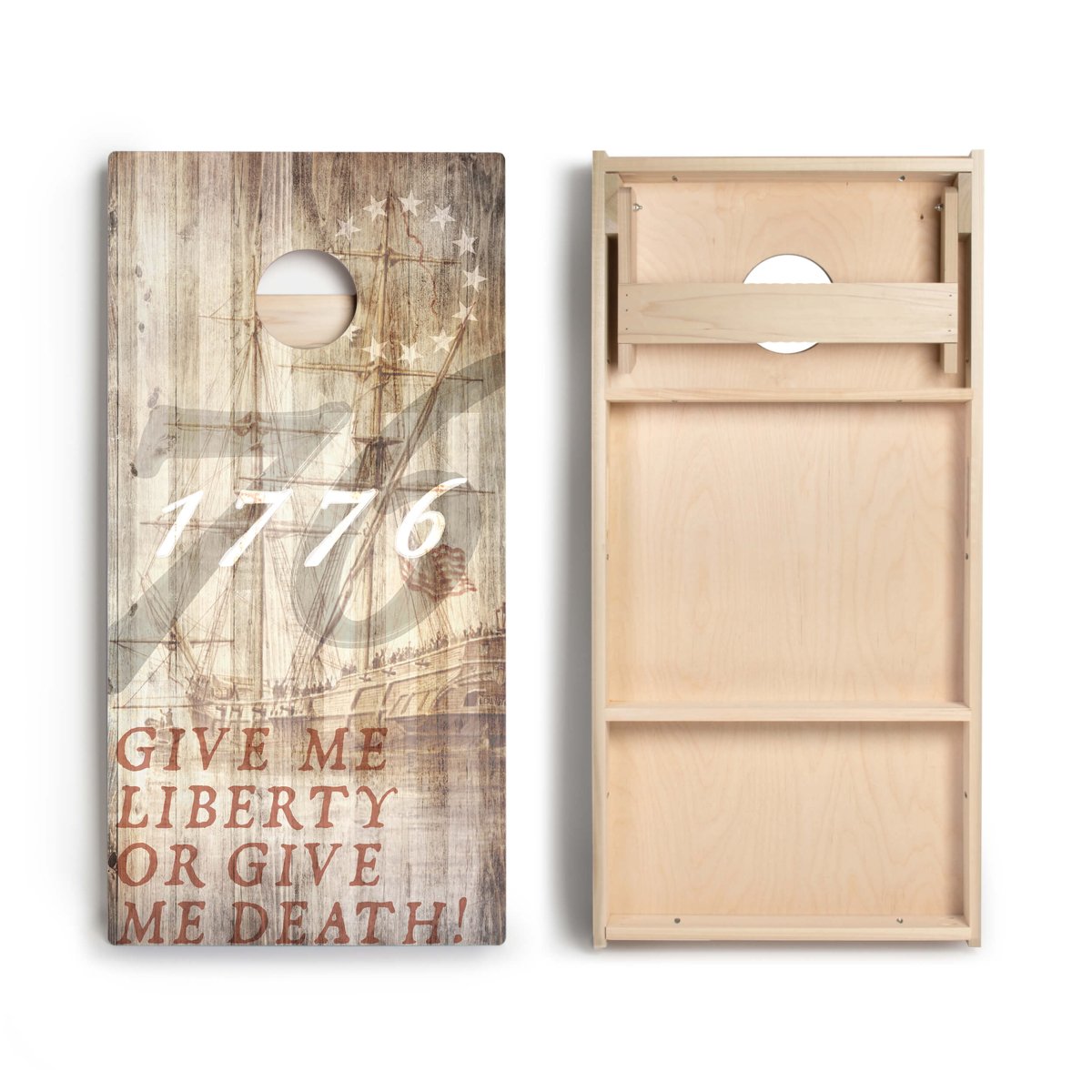 1776 Tan Star Cornhole Boards - ACA - 000173 | American Cornhole Association