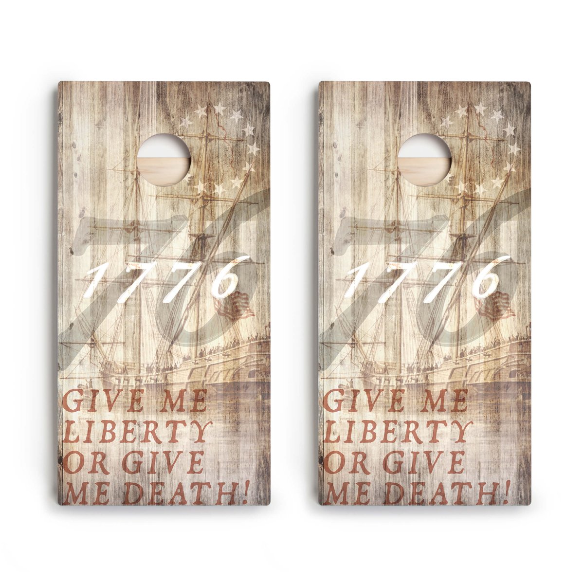 1776 Tan Star Cornhole Boards - ACA - 000173 | American Cornhole Association