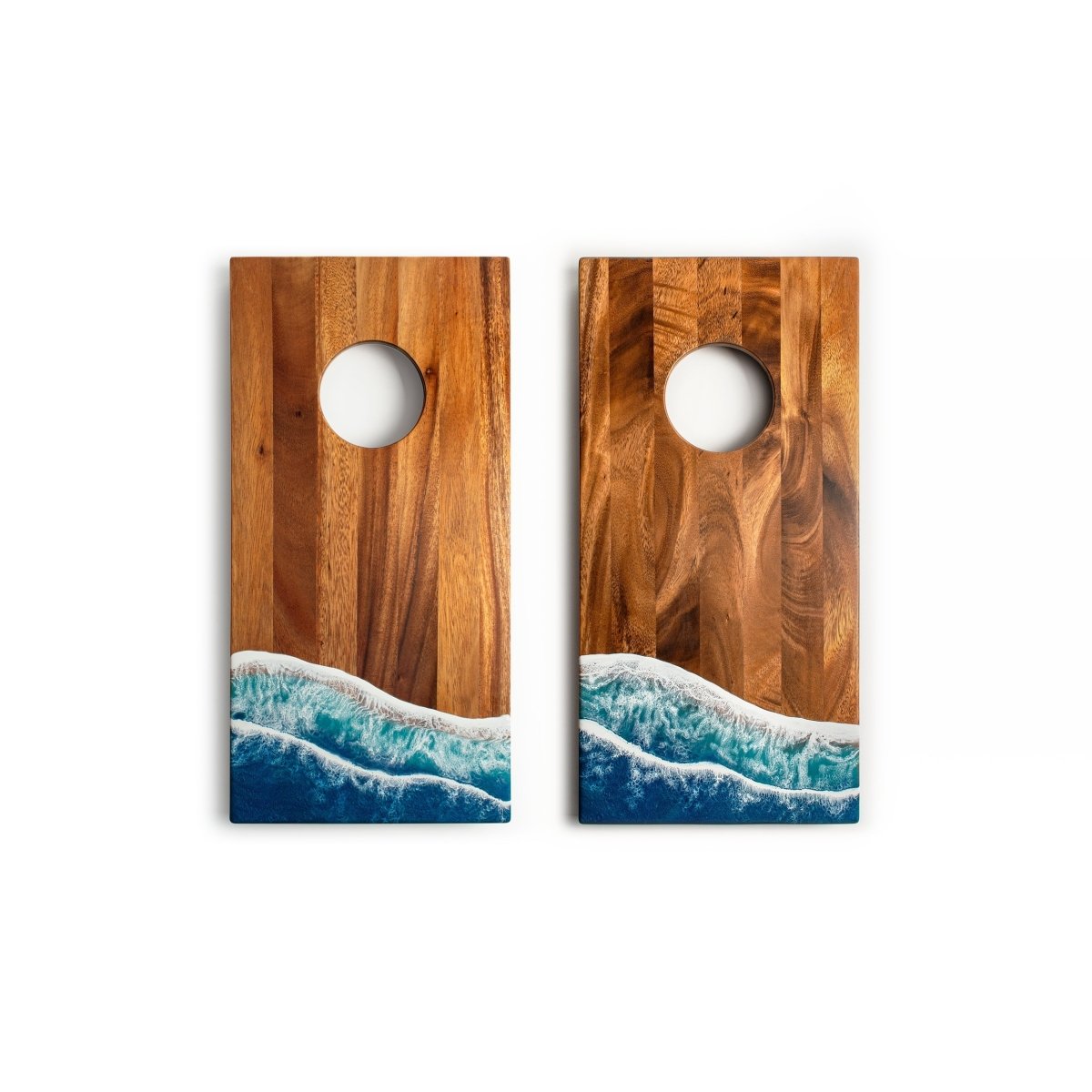1ft x 2ft Beach Epoxy Resin Wood Compact Travel Cornhole Board Set, - American Cornhole Association