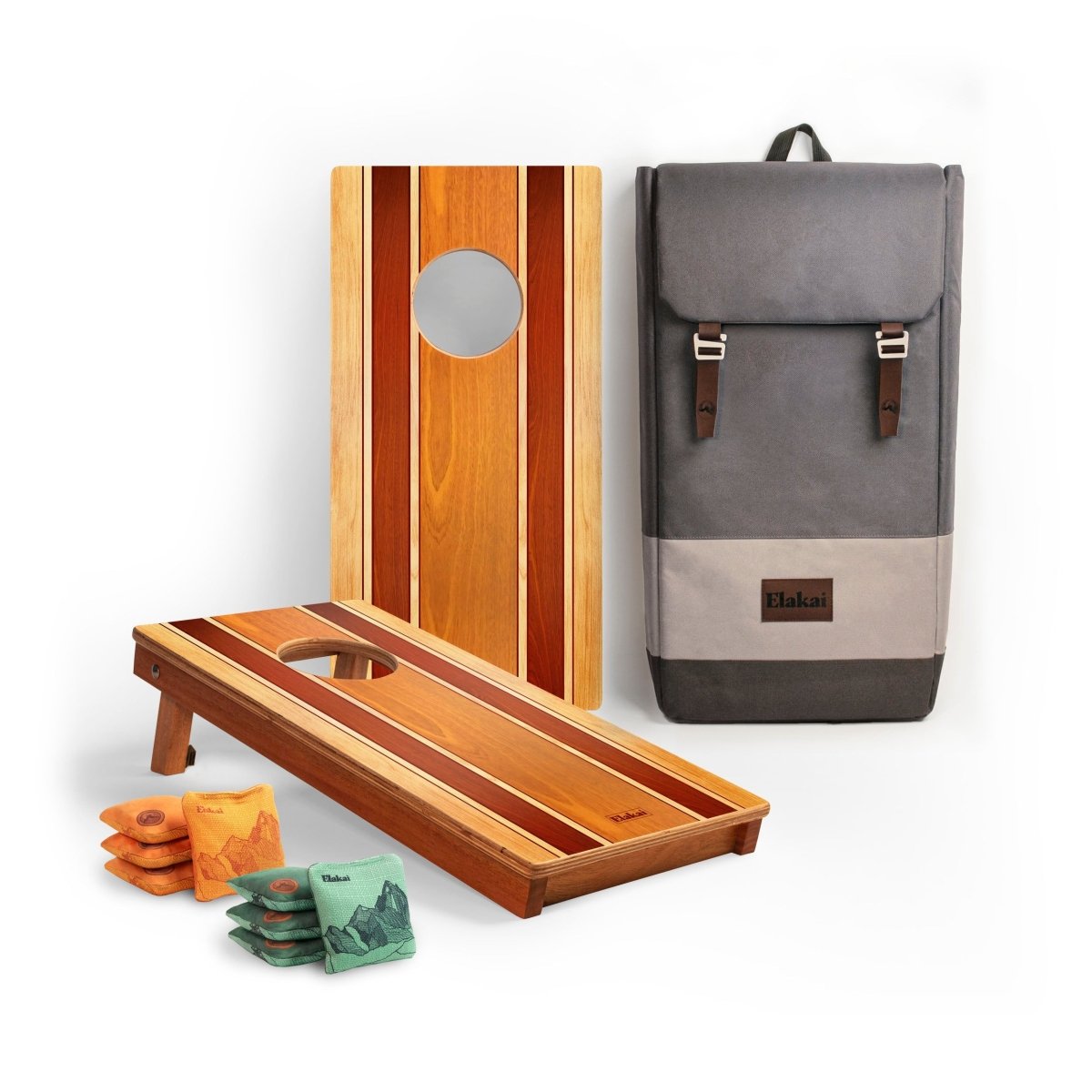 1ft x 2ft Classic Woody Compact Travel Cornhole Board Set, - American Cornhole Association