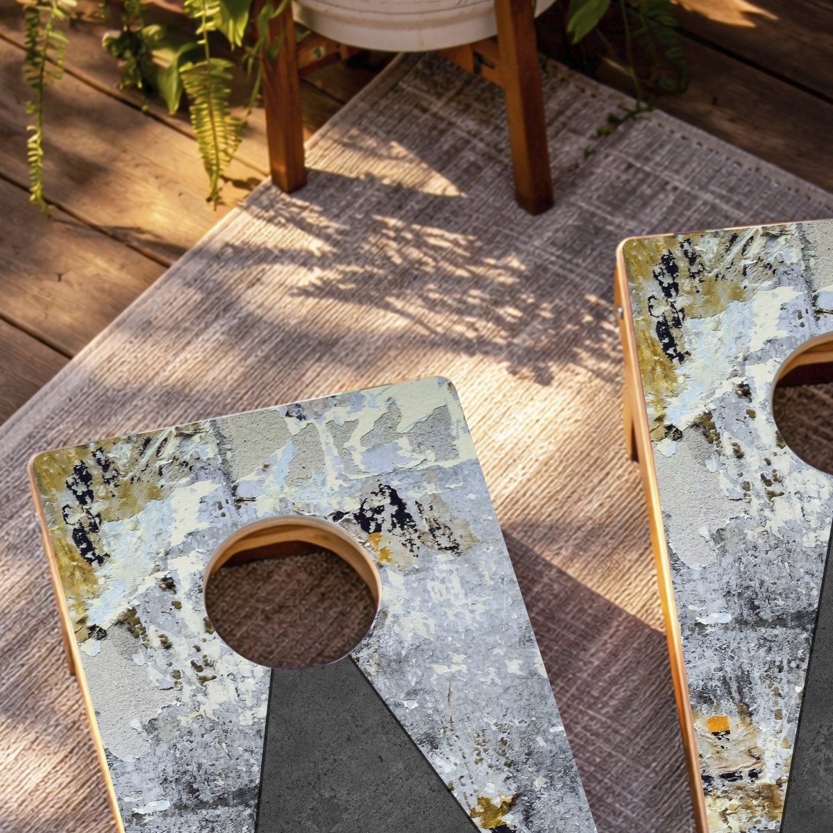 1ft x 2ft Graphic Travel Cornhole Set | Modern Play Collection - Graffiti Beach EGCH12P-69-WB | American Cornhole Association