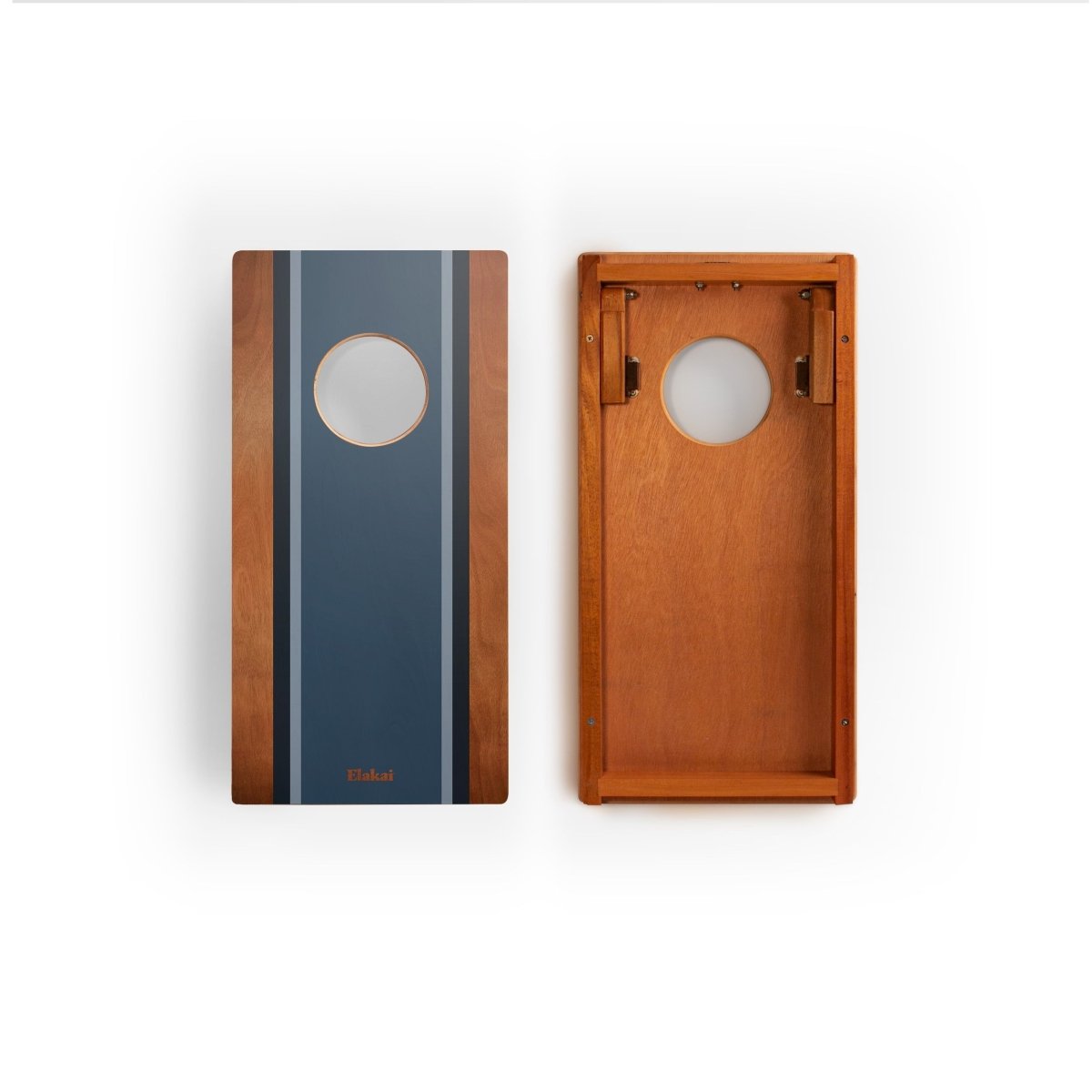 1ft x 2ft Graphic Wood Travel Cornhole Set | Classic Beach Stripes Collection - Skipper EGCH12P-55-WB | American Cornhole Association