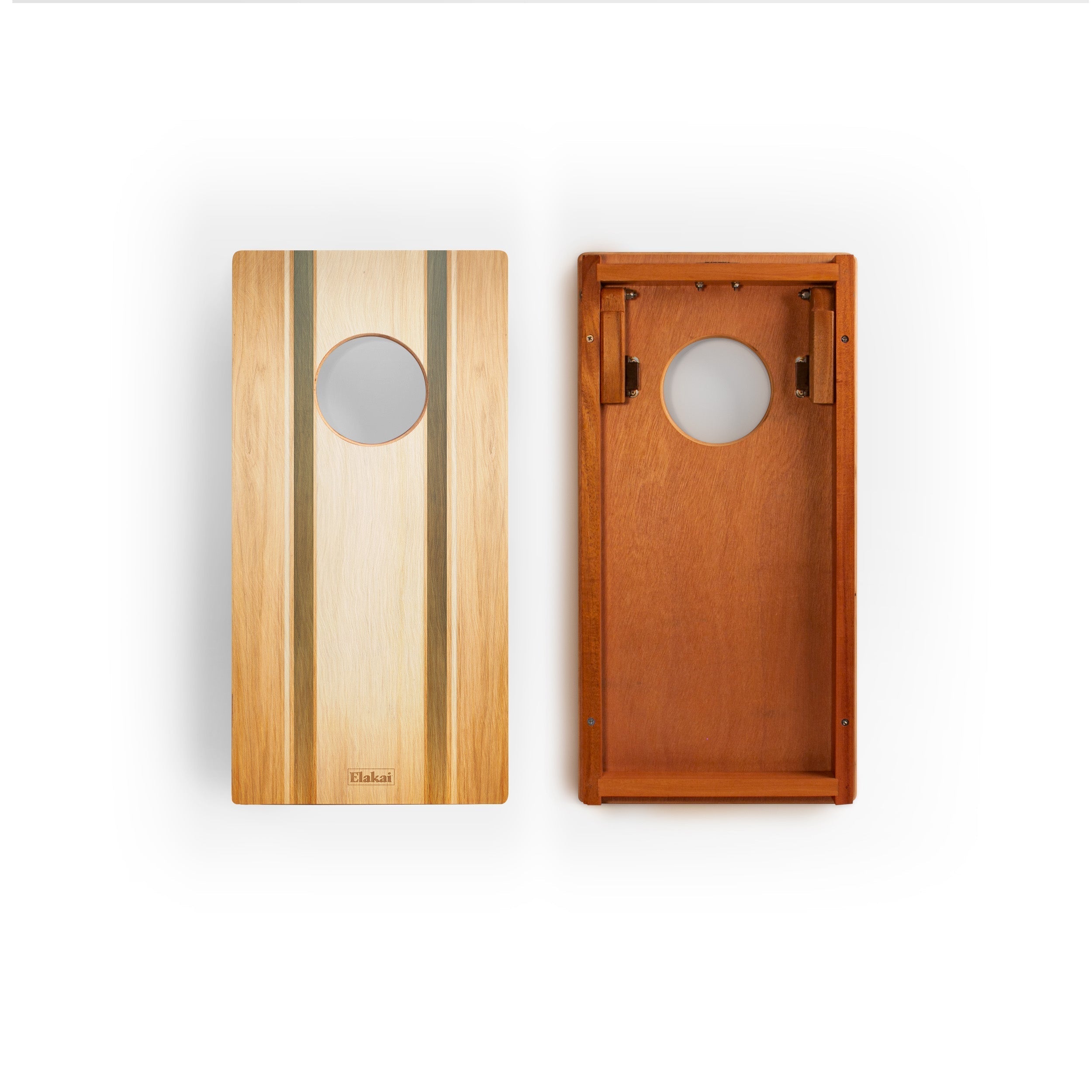 1ft x 2ft Graphic Wood Travel Cornhole Set | Coastal Surf Beach Collection