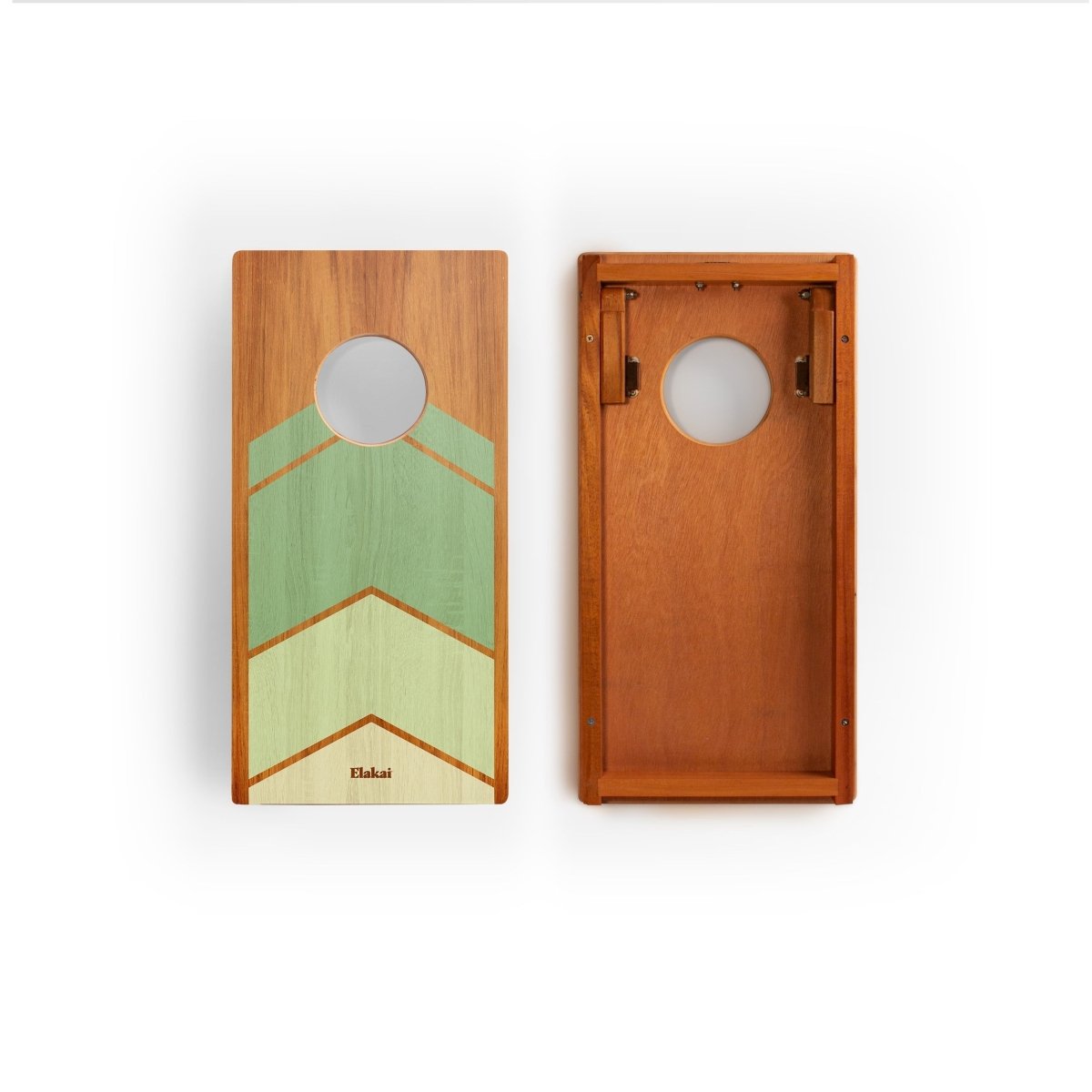 1ft x 2ft Graphic Wood Travel Cornhole Set | Modern Angle Collection - Rover Chevron EGCH12P-61-WB | American Cornhole Association
