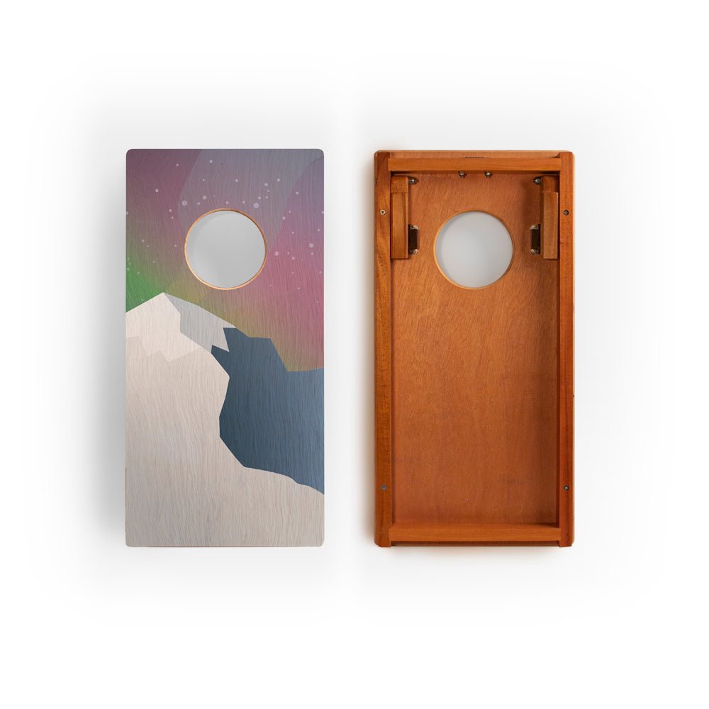 1ft x 2ft Graphic Wood Travel Cornhole Set | National Parks Inspired Collection - Aurora EGCH12P-11-WB | American Cornhole Association