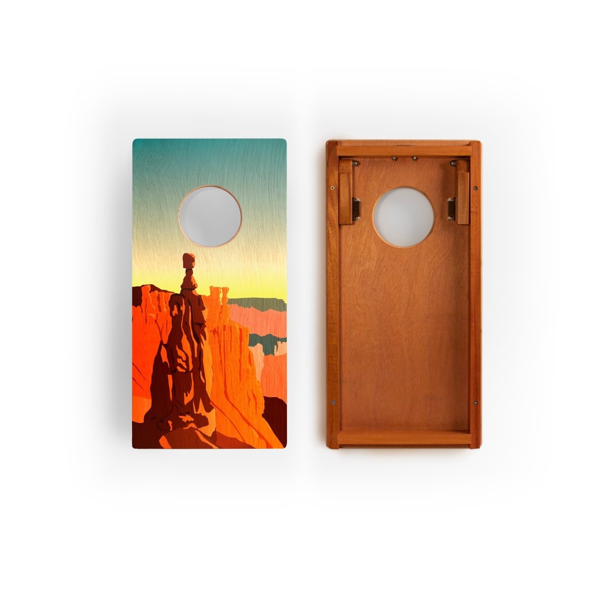 1ft x 2ft Graphic Wood Travel Cornhole Set | National Parks Inspired Collection - Bryce Canyon EGCH12P-49-WB | American Cornhole Association