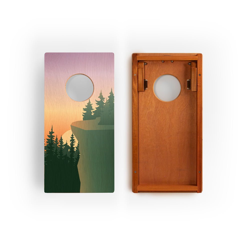 1ft x 2ft Graphic Wood Travel Cornhole Set | National Parks Inspired Collection - Cliff View EGCH12P-12-WB | American Cornhole Association