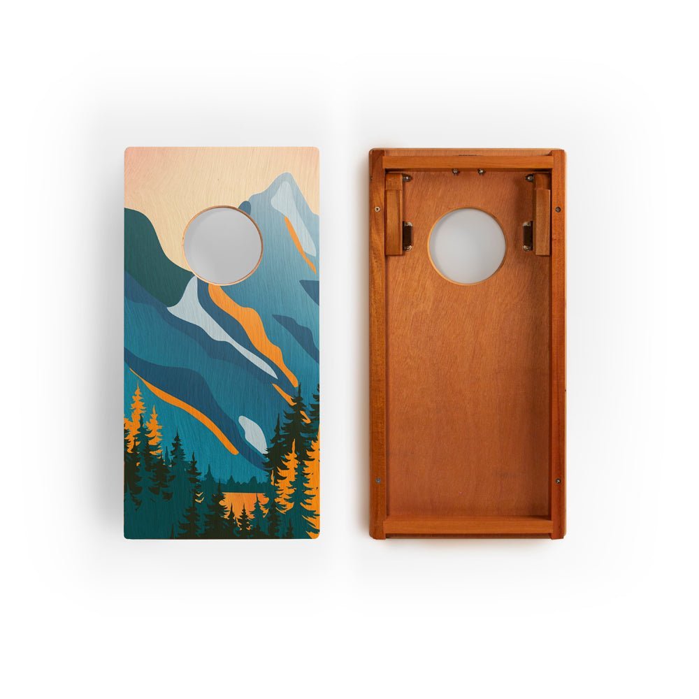 1ft x 2ft Graphic Wood Travel Cornhole Set | National Parks Inspired Collection - Grand Teton EGCH12P-18-WB | American Cornhole Association