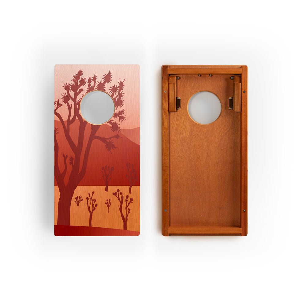 1ft x 2ft Graphic Wood Travel Cornhole Set | National Parks Inspired Collection - Joshua Tree EGCH12P-15-WB | American Cornhole Association
