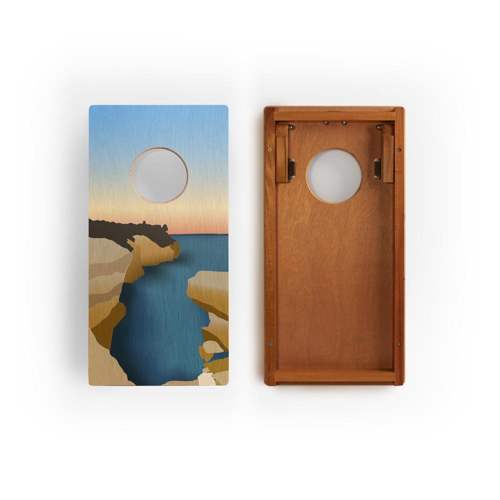 1ft x 2ft Graphic Wood Travel Cornhole Set | National Parks Inspired Collection - Pictured Rocks EGCH12P-24-WB | American Cornhole Association