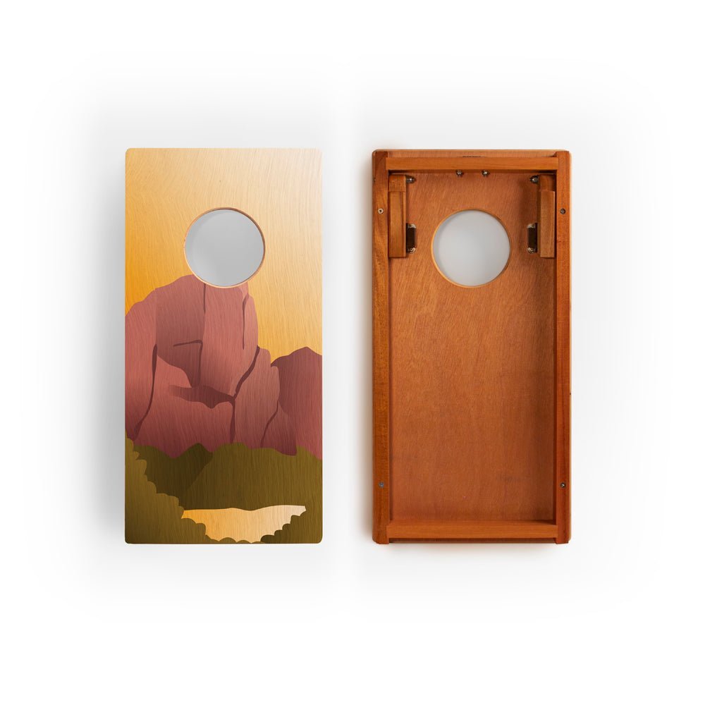 1ft x 2ft Graphic Wood Travel Cornhole Set | National Parks Inspired Collection - Zion EGCH12P-17-WB | American Cornhole Association