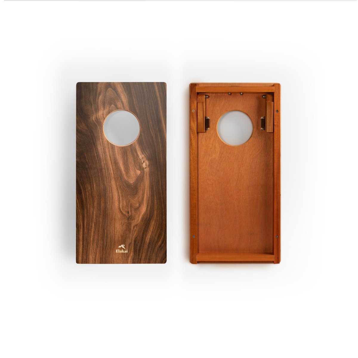 1ft x 2ft Graphic Wood Travel Cornhole Set | Organic Wood Pattern Collection - dark beachwood EGCH12P-63-WB | American Cornhole Association