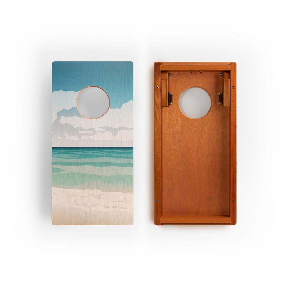 1ft x 2ft Gulf Islands Shore Compact Travel Cornhole Board Set, - American Cornhole Association