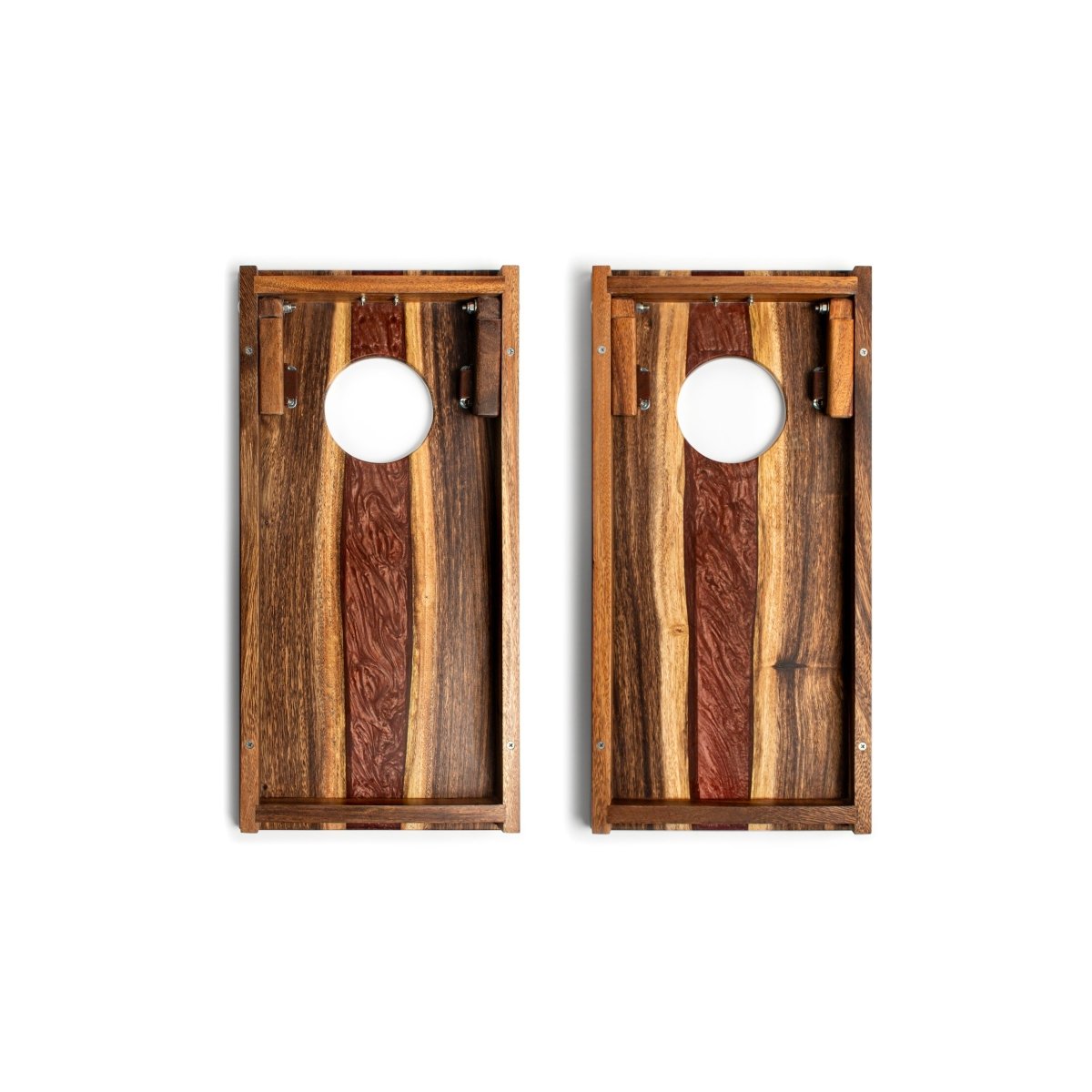 1ft x 2ft One of a Kind Bronze Pearl Epoxy Resin Wood Compact Travel Cornhole Board Set, - American Cornhole Association