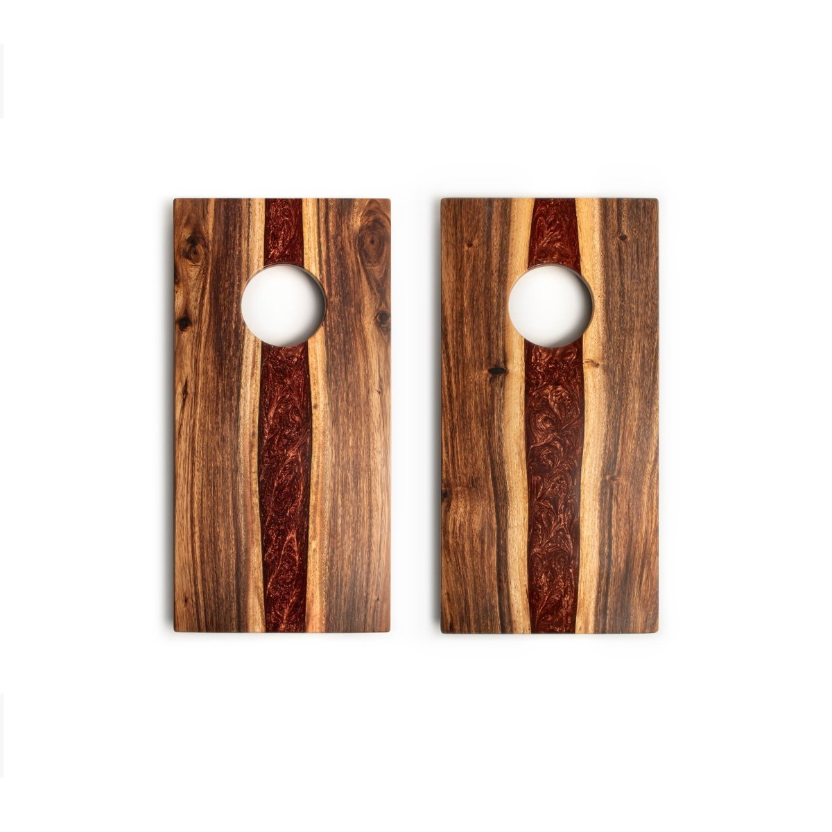 1ft x 2ft One of a Kind Bronze Pearl Epoxy Resin Wood Compact Travel Cornhole Board Set, - American Cornhole Association