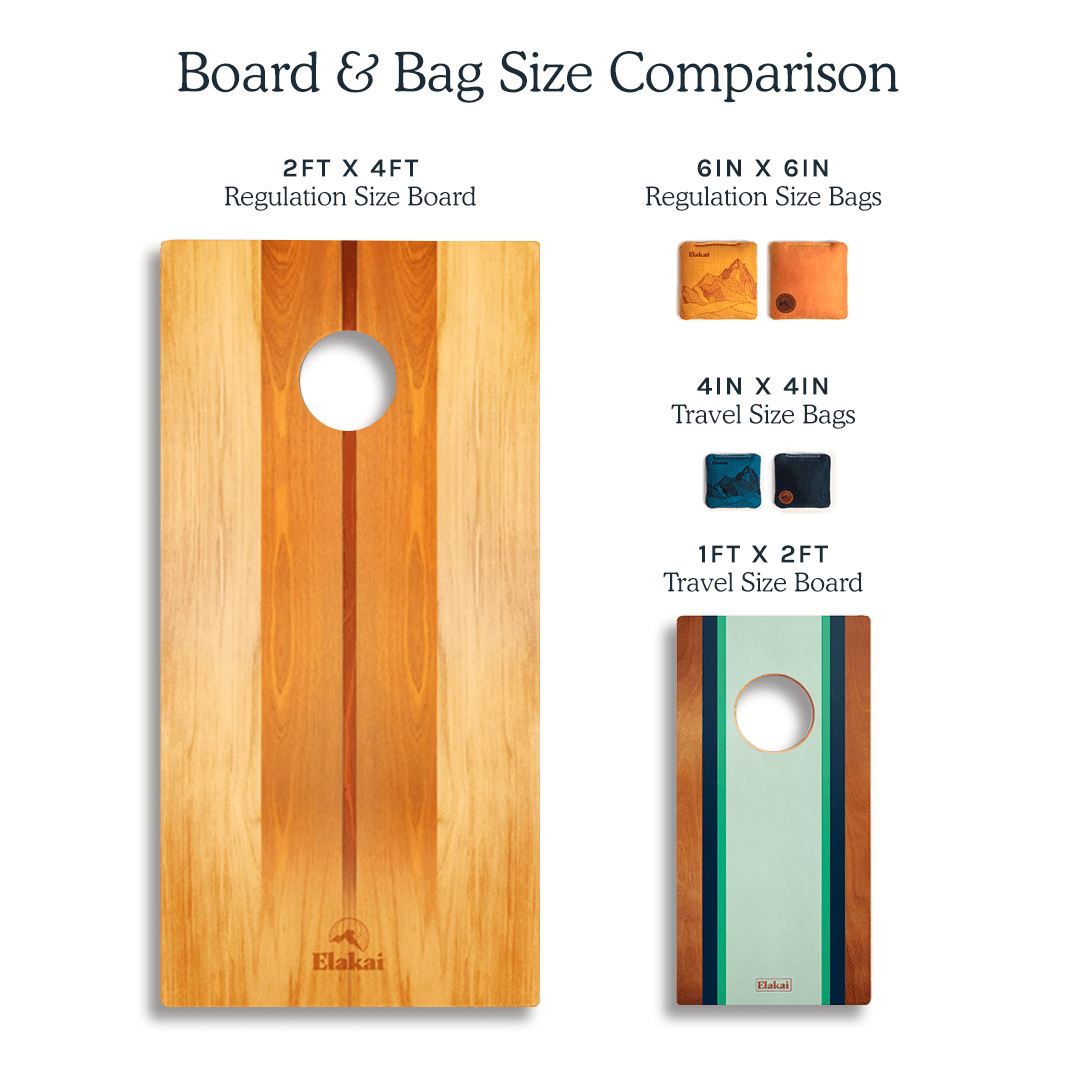 1ft x 2ft Resin & Wood Travel Cornhole Set | Beach Wave - EGCH12R-03-WB | American Cornhole Association