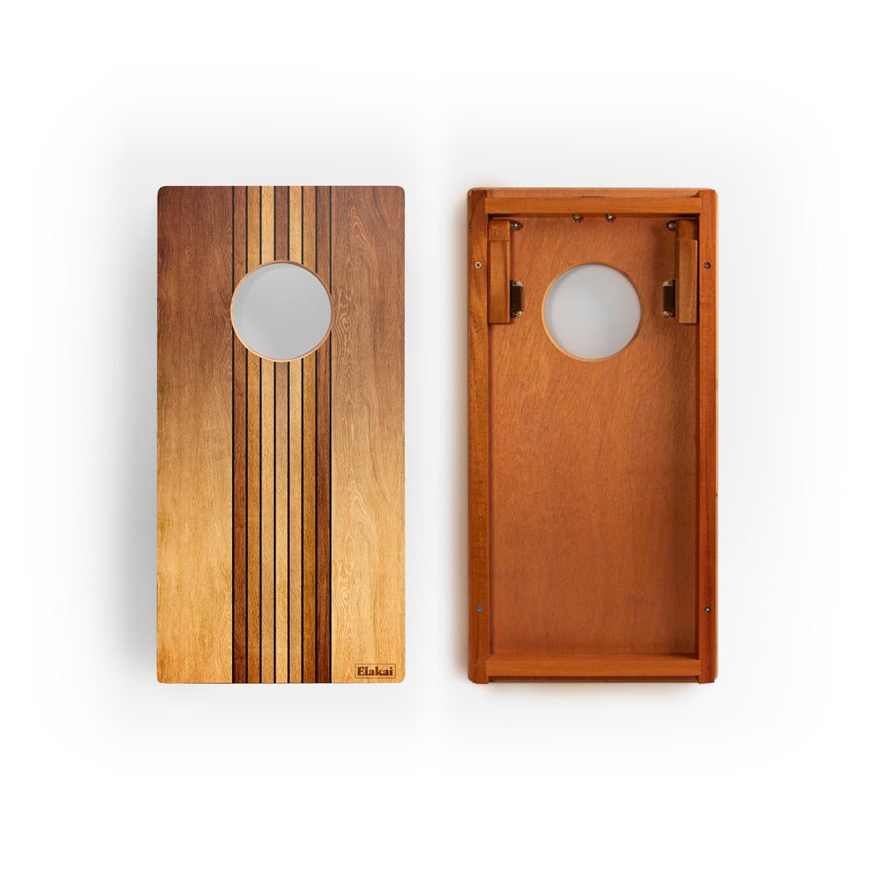 1ft x 2ft Retro Woody Compact Travel Cornhole Board Set, - American Cornhole Association