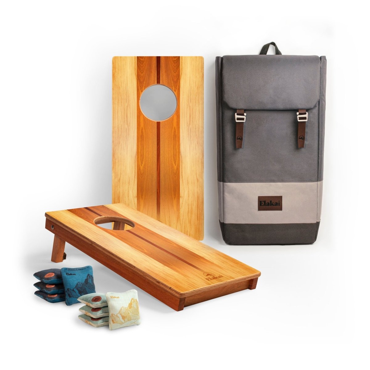 1ft x 2ft Woody Compact Travel Cornhole Board Set, - American Cornhole Association