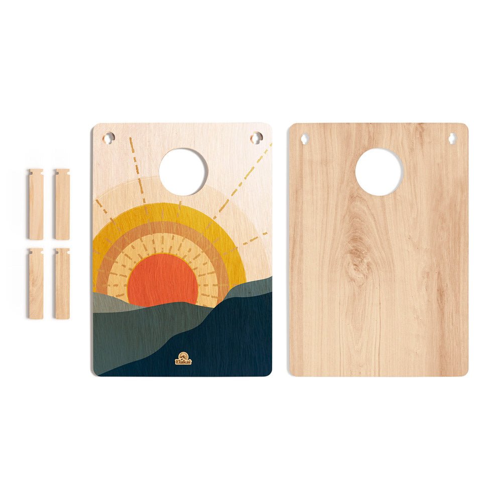 22 - in × 31 - in Wood Travel Cornhole Boards Set | Weekender Collection - Sunrise EGCH23P1-02 | American Cornhole Association
