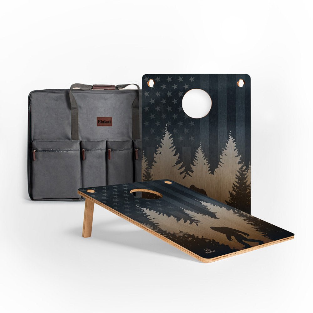 22in x 31in American Sasquatch 1 - Hole Weekender Travel Cornhole Boards, - American Cornhole Association