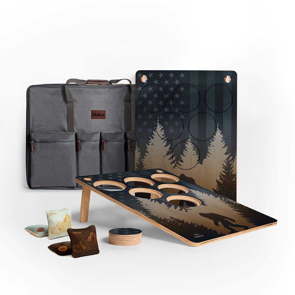 22in x 31in American Sasquatch 6 - Hole Weekender Travel Cornhole Boards, - American Cornhole Association