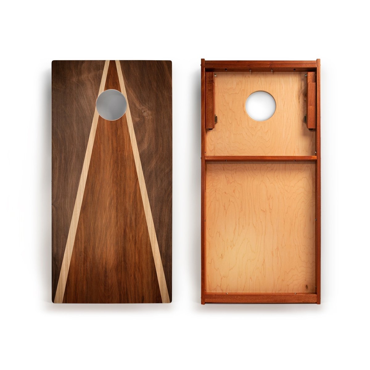 2ft x 4ft Graphic Wood Classic Cornhole Set | Classic Triangle Collection - Dark Wood EGCH24P-66 | American Cornhole Association