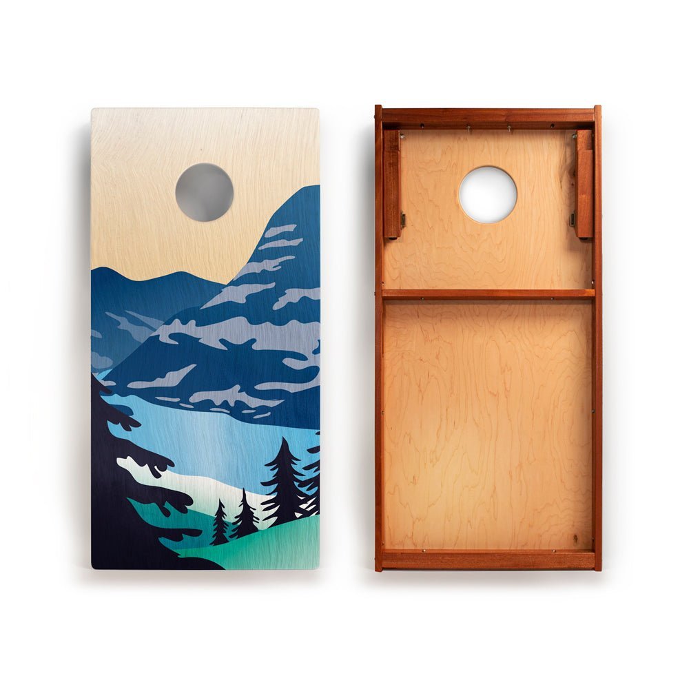 2ft x 4ft Graphic Wood Classic Cornhole Set | National Parks Inspired Collection - Glacier EGCH24P-14 | American Cornhole Association