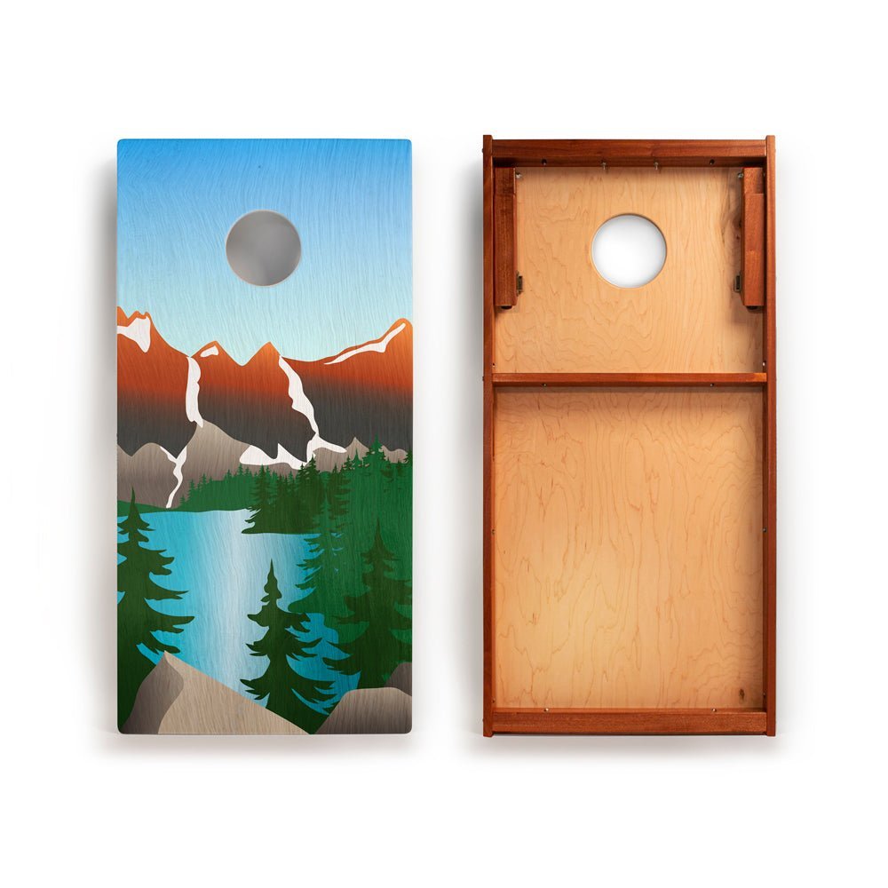2ft x 4ft Graphic Wood Classic Cornhole Set | National Parks Inspired Collection - Rocky Mountains EGCH24P-13 | American Cornhole Association