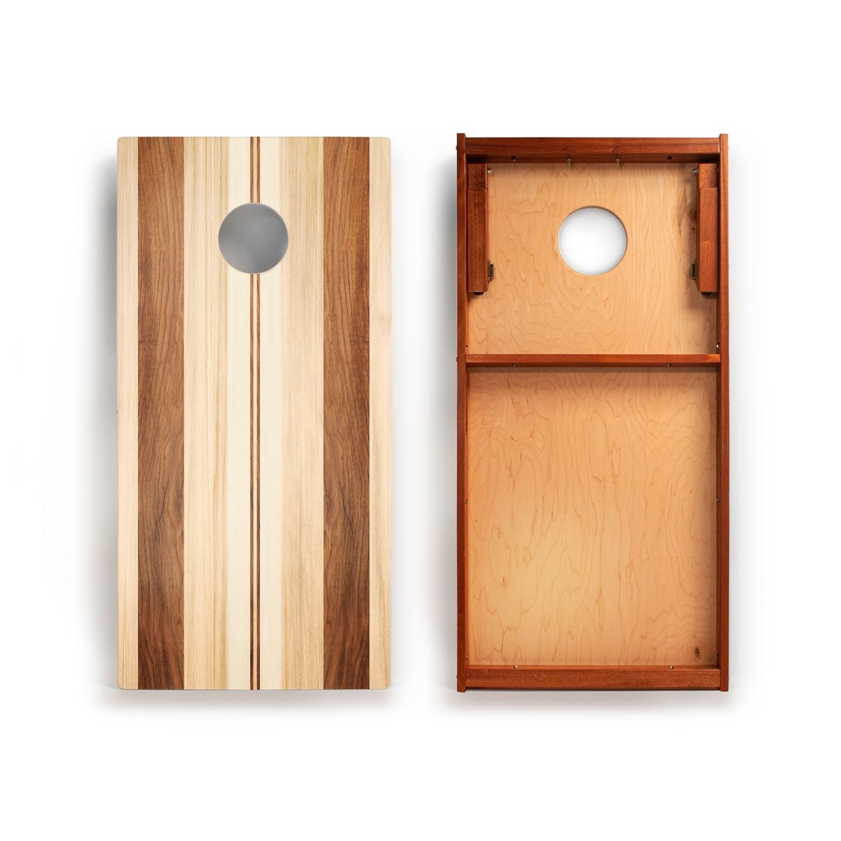 2ft x 4ft Graphic Wood Classic Cornhole Set | Natural Surf Beach Collection - Medina Stripes EGCH24P-52 | American Cornhole Association