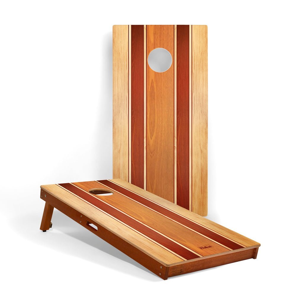 2ft x 4ft Graphic Wood Classic Cornhole Set | Natural Surf Beach Collection - Woody EGCH24P-05 | American Cornhole Association