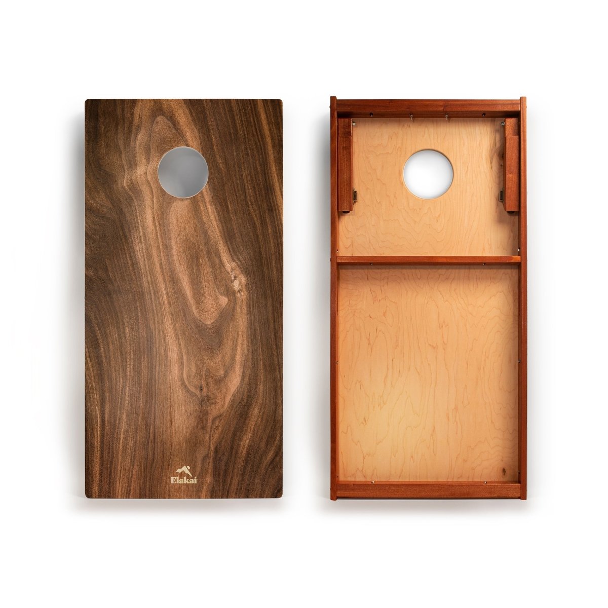 2ft x 4ft Graphic Wood Classic Cornhole Set | Organic Wood Pattern - dark beachwood EGCH24P-63 | American Cornhole Association