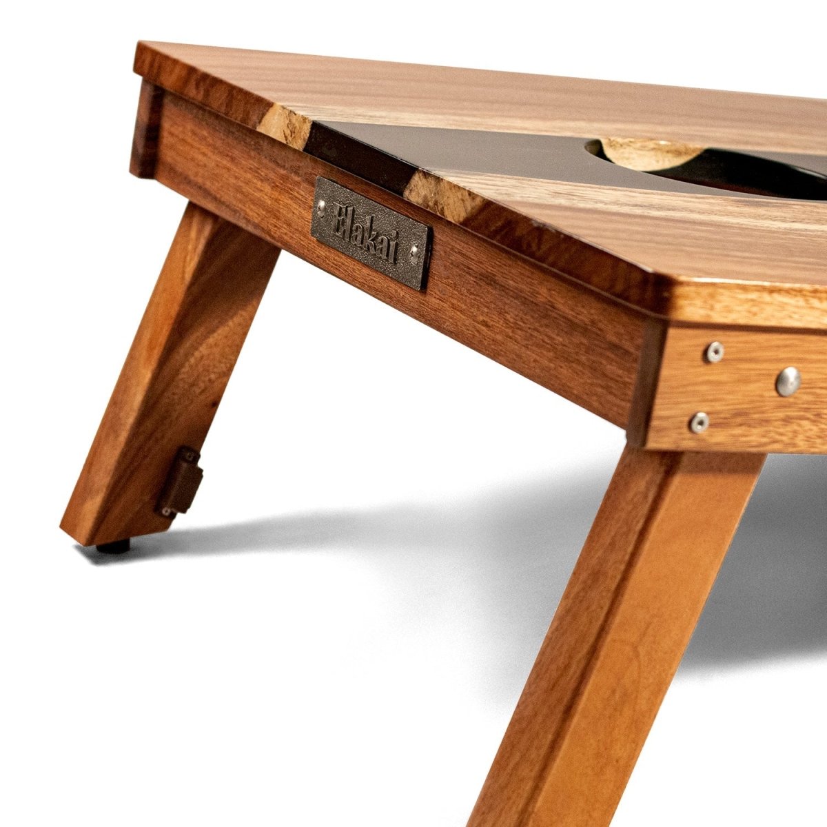 2ft x 4ft Resin & Wood Classic Cornhole Set | Live Edge River Collection - Black EGCH24RLE-11 | American Cornhole Association