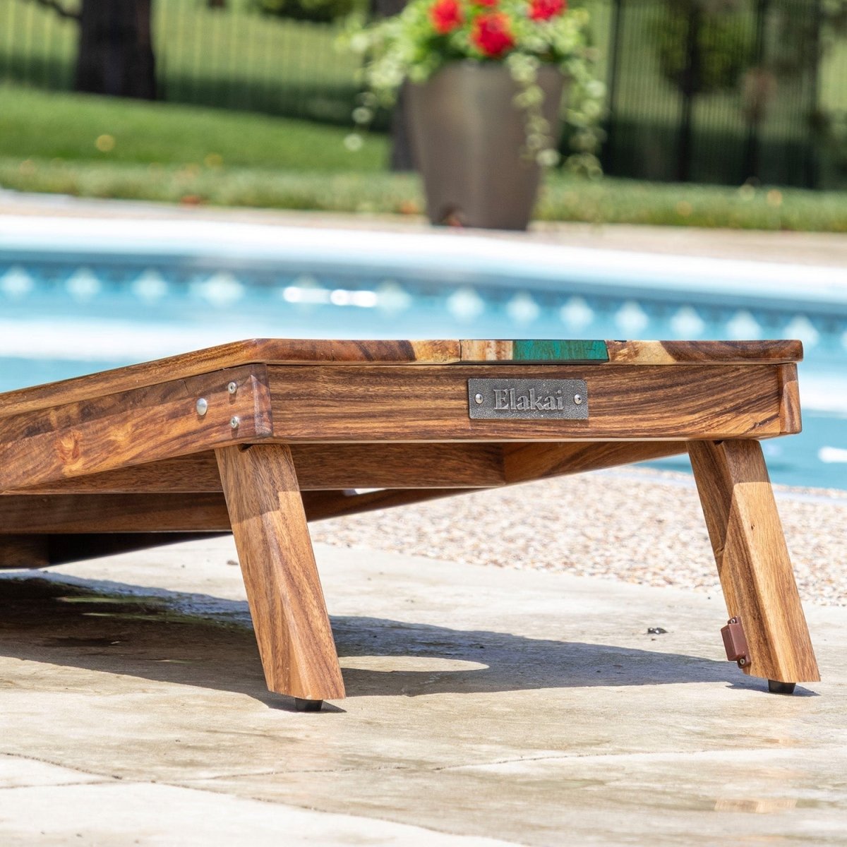 2ft x 4ft Resin & Wood Classic Cornhole Set | Live Edge River Collection - Teal and Orange EGCH24RLE-09 | American Cornhole Association