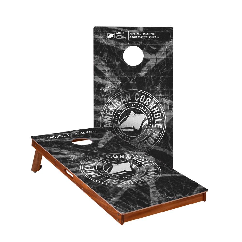 ACA Black Grunge Tournament Badge Touring Pro Cornhole Boards