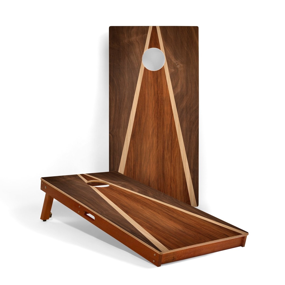2x4 Dark Wood Triangle Cornhole Boards, - American Cornhole Association