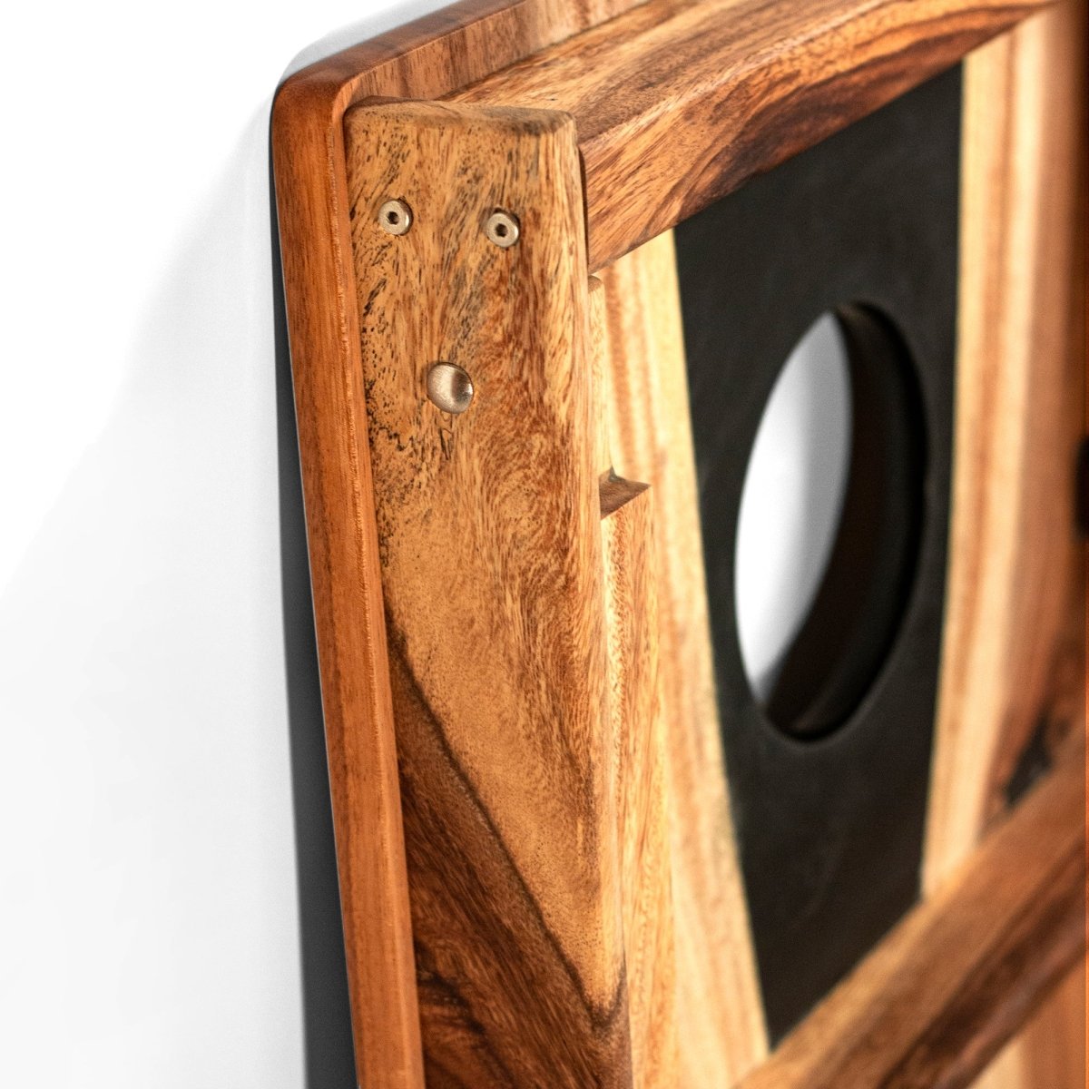 2x4 One of a Kind Black Epoxy Resin Live - Edge Wood Cornhole Boards, - American Cornhole Association