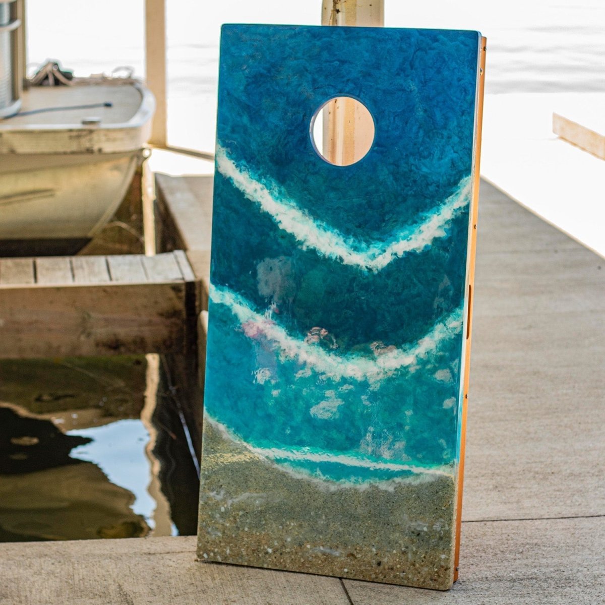 2x4 The Beach Epoxy Resin Cornhole Boards - EGCH24R-03 | American Cornhole Association