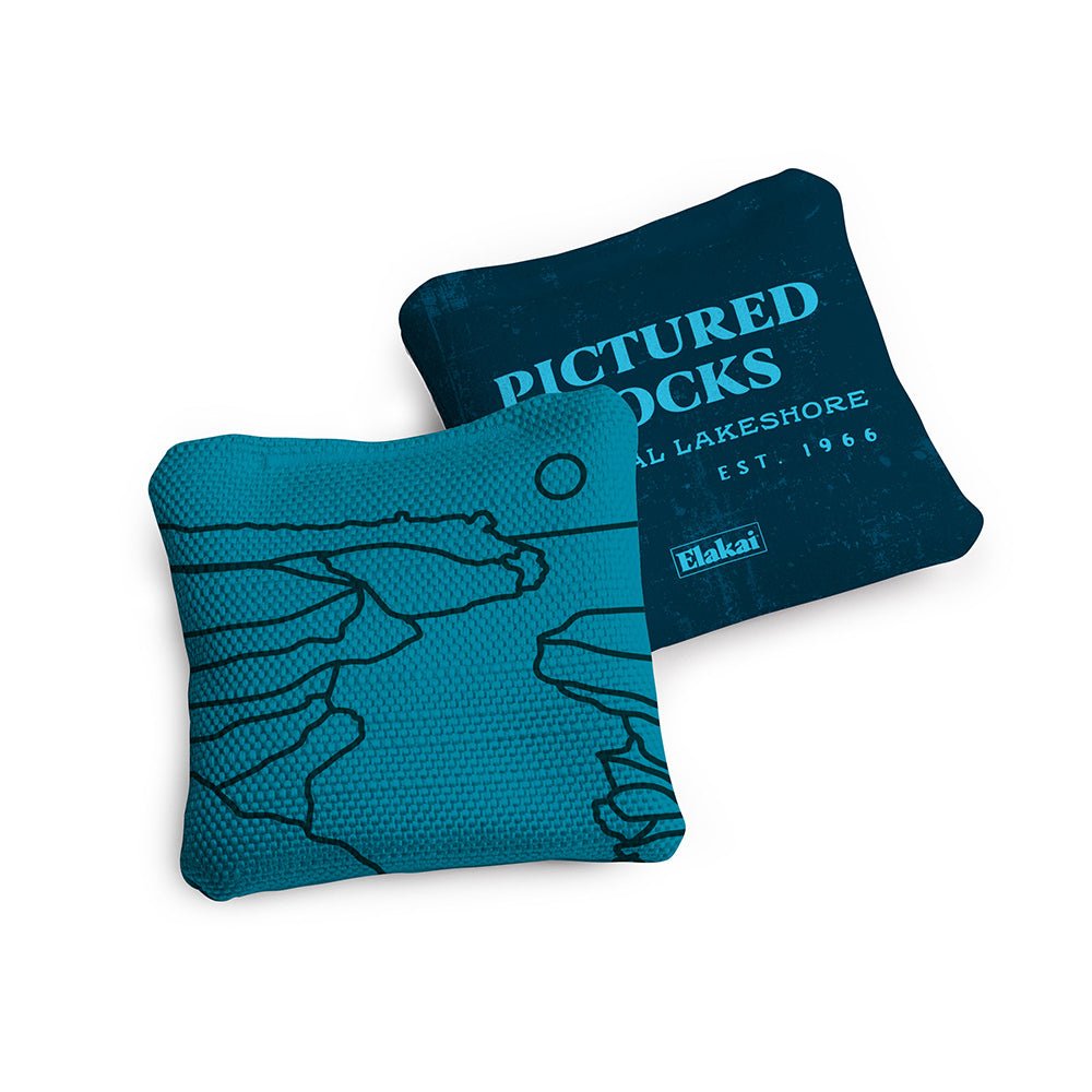 4 - in Travel Dual - Sided Cornhole Bags | National Parks Collection - Pictured Rocks Blue EGCB44TS-40 | American Cornhole Association