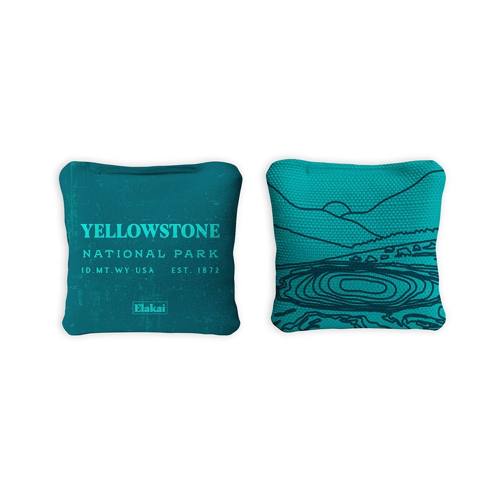 4 - in Travel Dual - Sided Cornhole Bags | National Parks Collection - Yellowstone Teal EGCB44TS-49 | American Cornhole Association