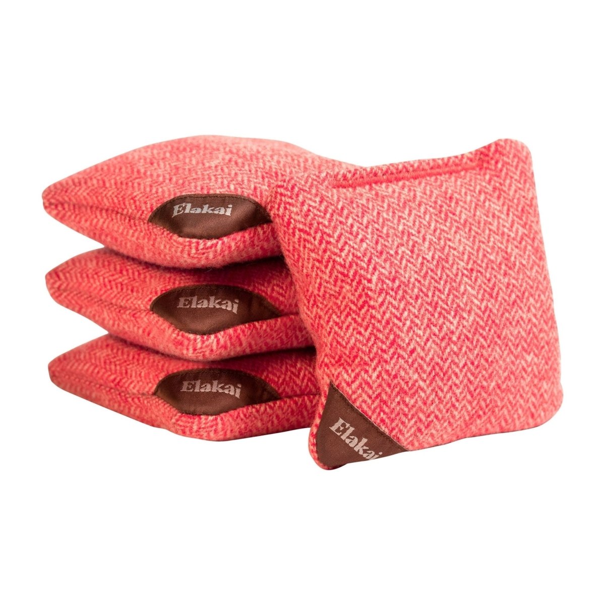 4-in Travel Herringbone Cornhole Bags | Premium All-Weather Collection - Cardinal Red EGCB44H-05 | American Cornhole Association