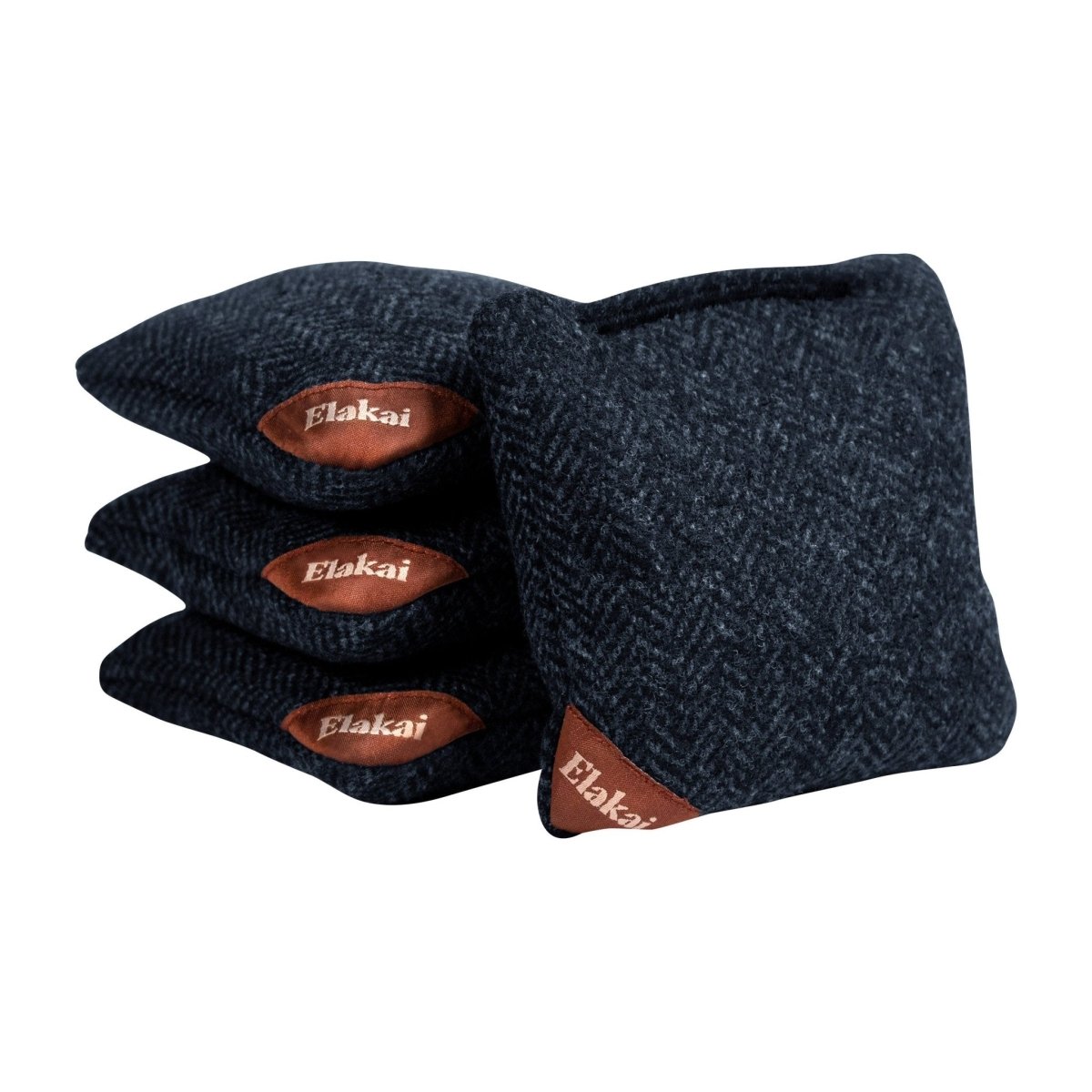 4-in Travel Herringbone Cornhole Bags | Premium All-Weather Collection - Midnight Navy EGCB44H-06 | American Cornhole Association