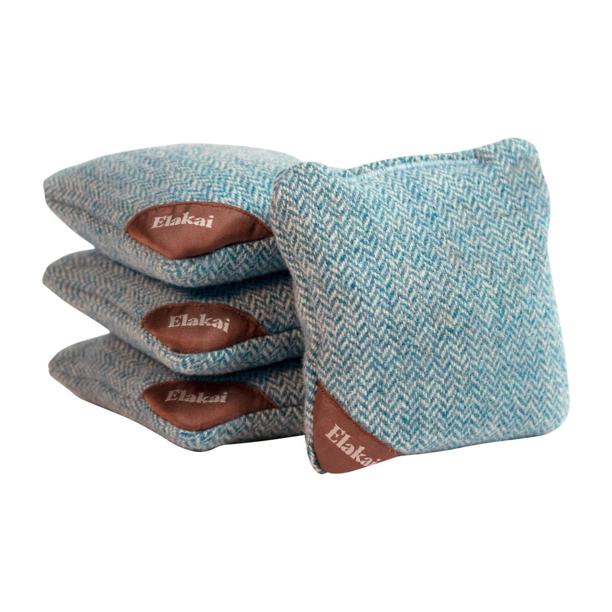 4-in Travel Herringbone Cornhole Bags | Premium All-Weather Collection - Sky Blue EGCB44H-02 | American Cornhole Association