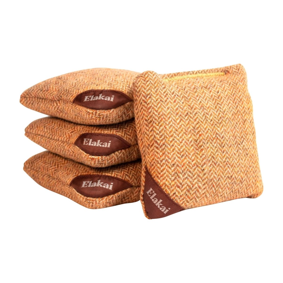 4-in Travel Herringbone Cornhole Bags | Premium All-Weather Collection - Yellow Ochre EGCB44H-03 | American Cornhole Association
