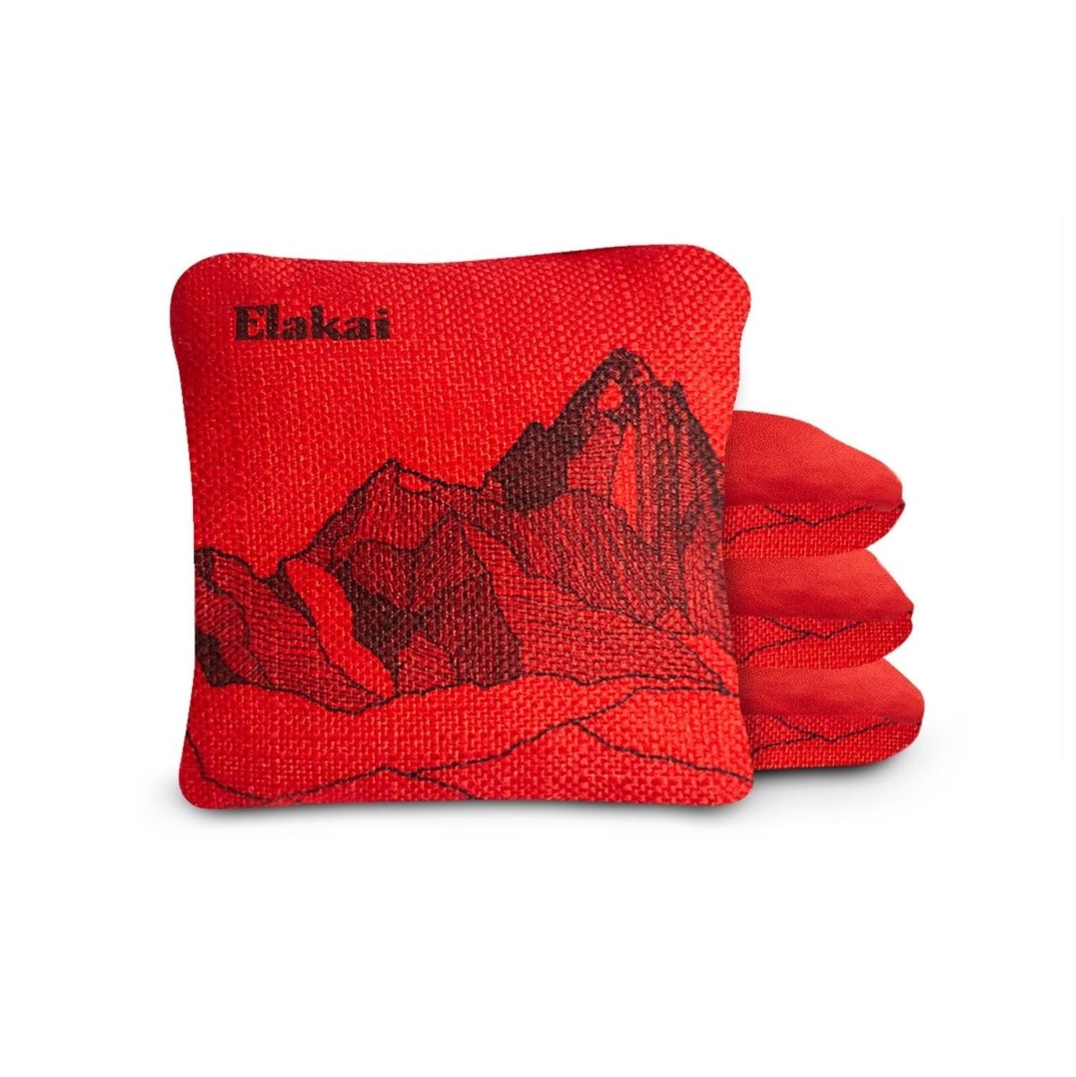 6 - in Dual - Sided Cornhole Bags | Mt. Elakai Design Collection - Red Lava EGCB66TS-03 | American Cornhole Association