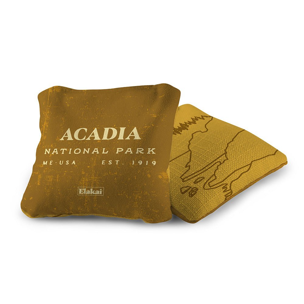 6 - in Dual - Sided Cornhole Bags | National Parks Collection - Acadia Gold EGCB66TS-16 | American Cornhole Association