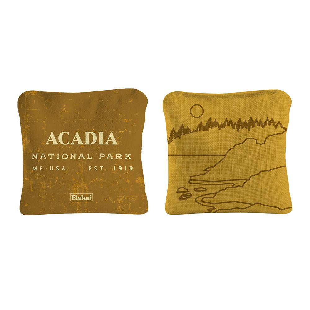 6 - in Dual - Sided Cornhole Bags | National Parks Collection - Acadia Gold EGCB66TS-16 | American Cornhole Association