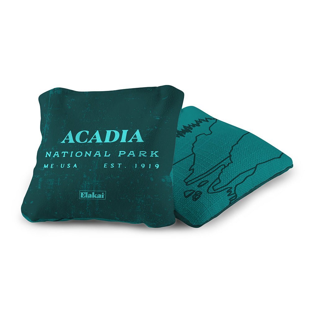 6 - in Dual - Sided Cornhole Bags | National Parks Collection - Acadia Teal EGCB66TS-17 | American Cornhole Association