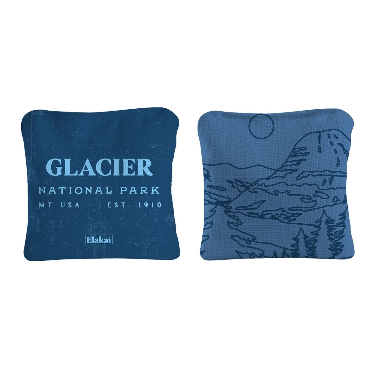 6 - in Dual - Sided Cornhole Bags | National Parks Collection - Glacier Blue EGCB66TS-24 | American Cornhole Association