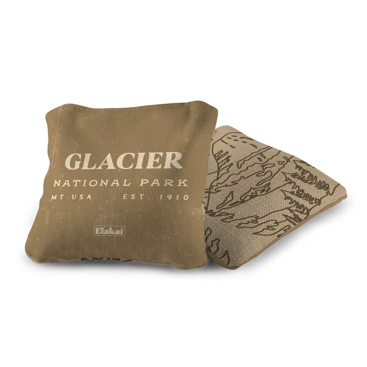 6 - in Dual - Sided Cornhole Bags | National Parks Collection - Glacier Tan EGCB66TS-25 | American Cornhole Association